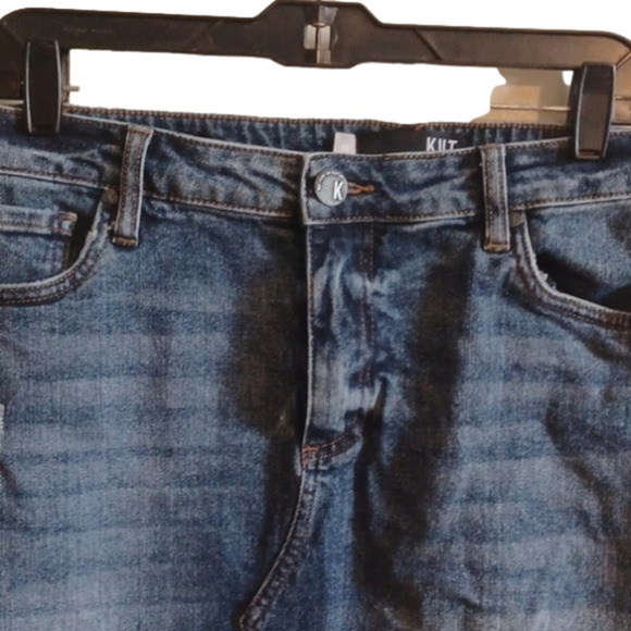 Kut from The kloth Hannah skirt size 10. Semi distressed.  Good used condition. - Picture 2 of 12